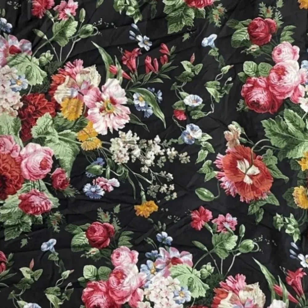 New Rare Ralph Lauren Isadora Black Floral Twin Flat Sheet